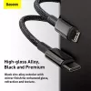 Kabelis Baseus Tungsten Gold 1 m Melns Lightning uz USB C