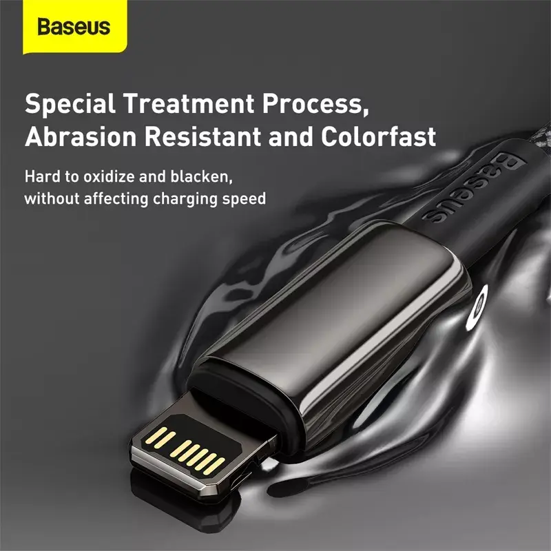 Kabelis Baseus Tungsten Gold 1 m Melns Lightning uz USB C