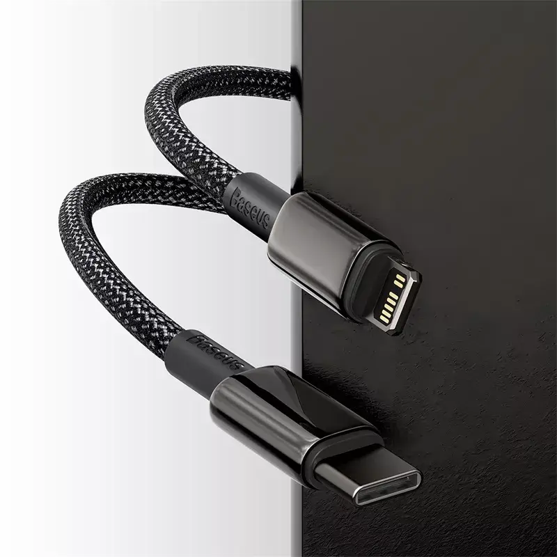 Kabelis Baseus Tungsten Gold 1 m Melns Lightning uz USB C