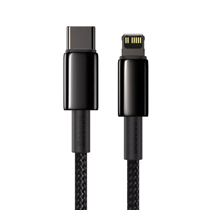 Kabelis Baseus Tungsten Gold 1 m Melns Lightning uz USB C