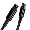 Kabelis Baseus Tungsten Gold 1 m Melns Lightning uz USB C