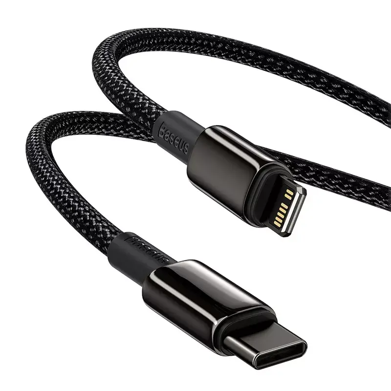 Kabelis Baseus Tungsten Gold 1 m Melns Lightning uz USB C