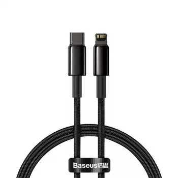 Kabelis Baseus Tungsten Gold 1 m Melns Lightning uz USB C