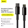 Baseus Tungsten Gold 2 m melns Lightning USB C kabelis