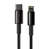 Baseus Tungsten Gold 2 m melns Lightning USB C kabelis