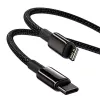 Baseus Tungsten Gold 2 m melns Lightning USB C kabelis