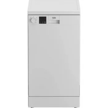 Slimline brīvi stāvoša trauku mazgājamā mašīna BEKO DVS05024W — 10 galda piederumu komplekti, 45 cm, 49 dB, E klase