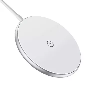 Bezvadu magnētiskais lādētājs CHOETECH T580 15W baltā krāsā — magnētiska Qi bezvadu uzlādes paliktnis