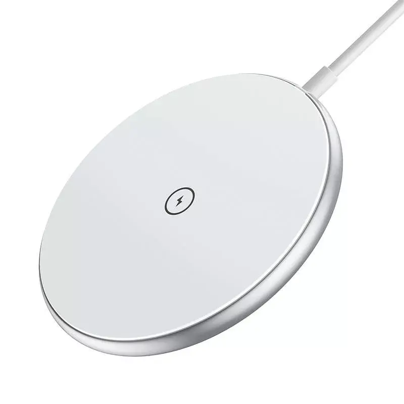 Bezvadu magnētiskais lādētājs CHOETECH T580 15W baltā krāsā — magnētiska Qi bezvadu uzlādes paliktnis