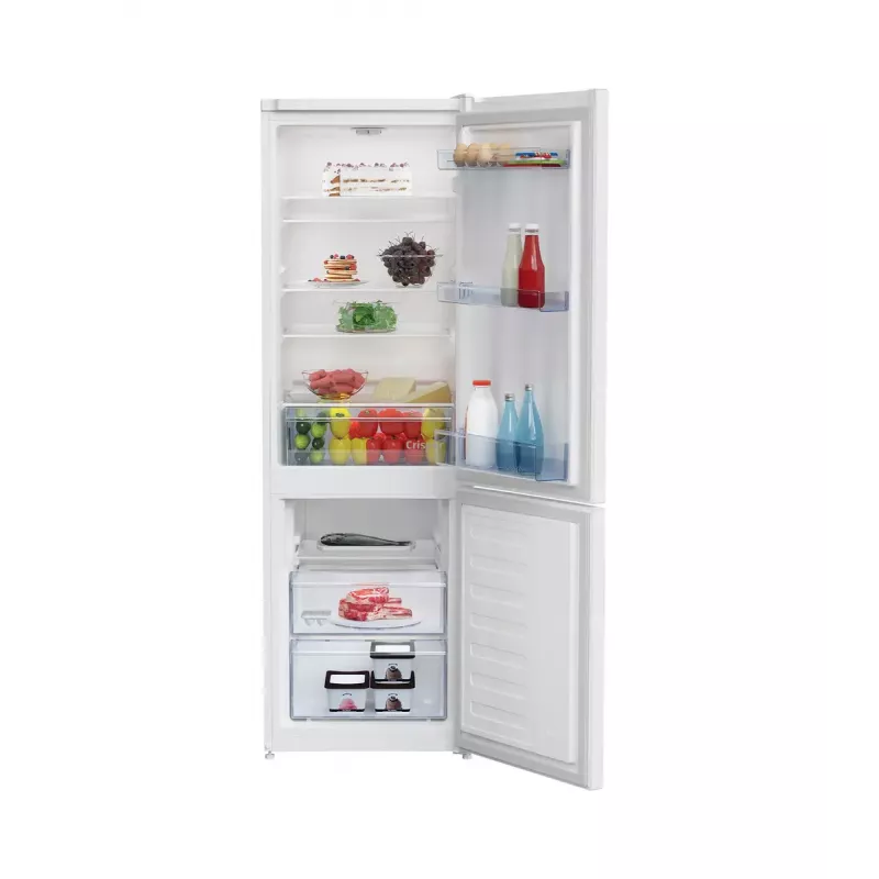 Ledusskapis-saldētava BEKO RCSA270K40WN, brīvstāvošs, 262 L kopā (175 L ledusskapis / 87 L saldētava), 1708 mm, balts
