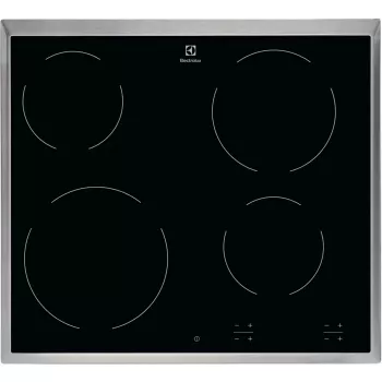 Electrolux EHF6240XXK melna, iebūvējama, 57,6 cm keramiskā plīts virsma, 4 sildvirsmas