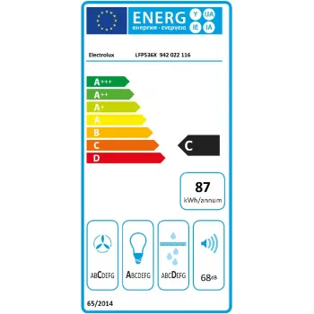 Electrolux LFP536X Daļēji iebūvējams (izvelkams) Pelēks, Nerūsējošais tērauds 600 m³/h