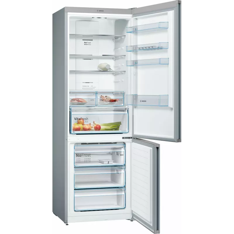 Bosch Serie 4 KGN49XLEA ledusskapis ar saldētavu, brīvi stāvošs, 438 L, nerūsējošais tērauds