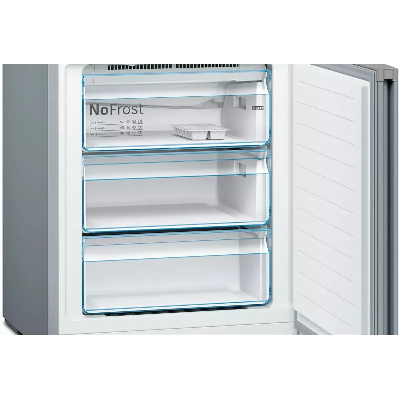 Bosch Serie 4 KGN49XLEA ledusskapis ar saldētavu, brīvi stāvošs, 438 L, nerūsējošais tērauds