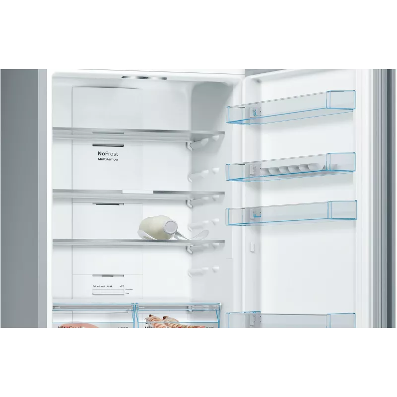 Bosch Serie 4 KGN49XLEA ledusskapis ar saldētavu, brīvi stāvošs, 438 L, nerūsējošais tērauds