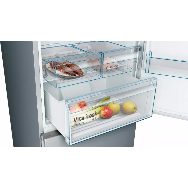 Bosch Serie 4 KGN49XLEA ledusskapis ar saldētavu, brīvi stāvošs, 438 L, nerūsējošais tērauds