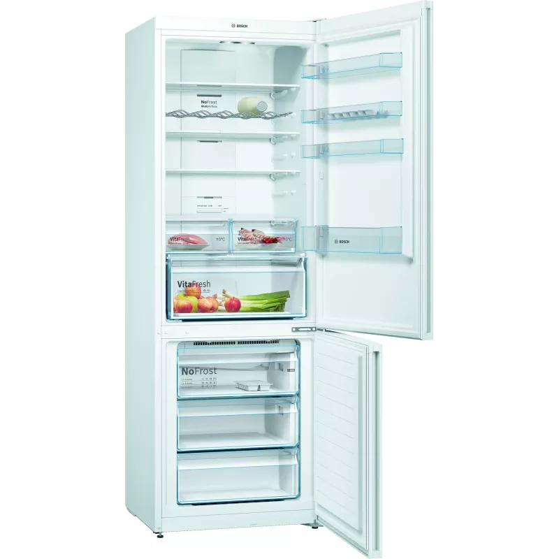 Bosch Serie 4 KGN49XWEA ledusskapis ar saldētavu Brīvi stāvoša 438 L Balts