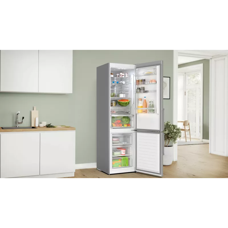 Bosch Serie 6 KGN39AIBT ledusskapis ar saldētavu Brīvstāvošs 363 L Nerūsējošais tērauds