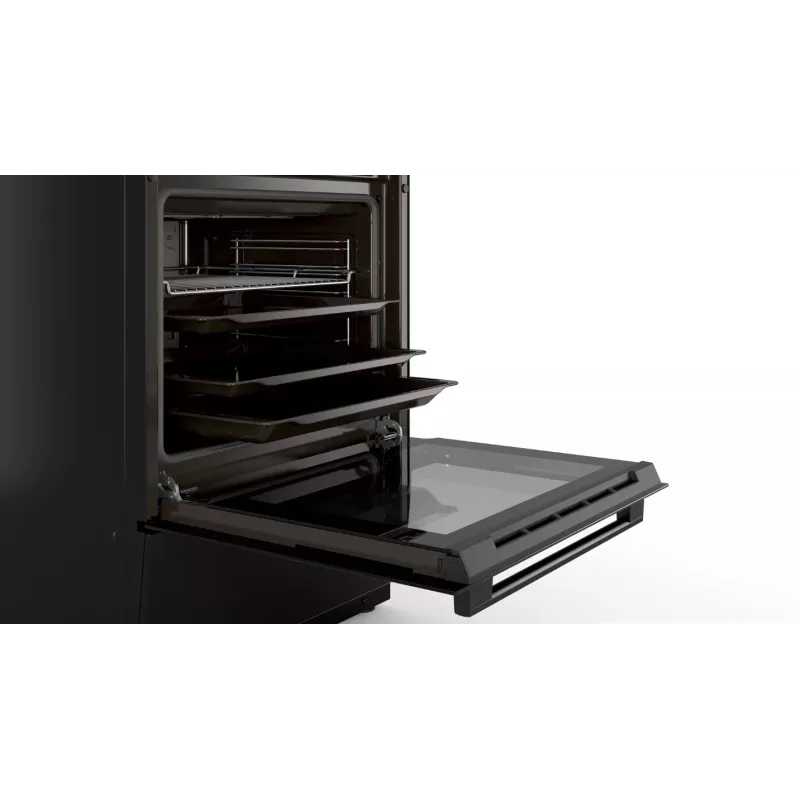 Bosch Serie 4 HLN39A060U plīts Brīvi stāvoša plīts Elektriskā Zonas indukcijas virsma Melna
