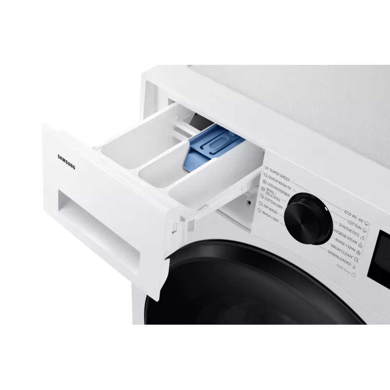 Samsung WD90DG5G34BELE veļas mazgājamā mašīna ar žāvētāju Brīvi stāvoša Ielādējama no priekšas Balta