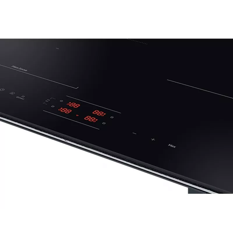 Iebūvējamā Samsung NZ8500BM melnās zonas indukcijas plīts virsma, 4 zonas, skārienvadība, priekšējā vadība, 590×520×48 mm