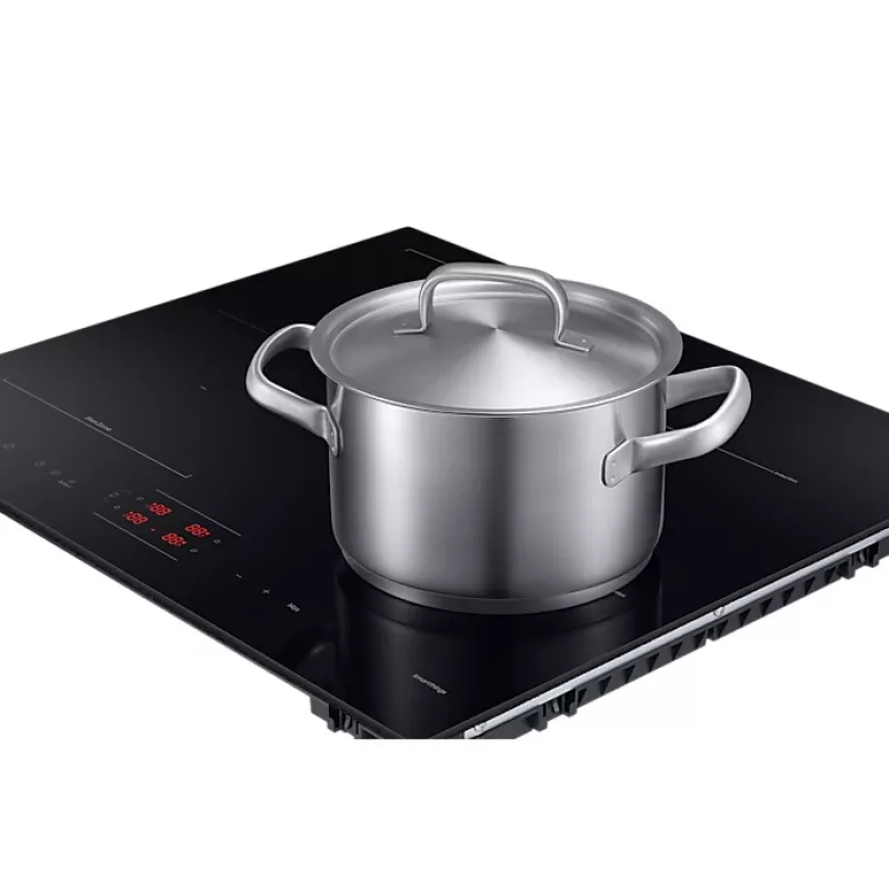 Iebūvējamā Samsung NZ8500BM melnās zonas indukcijas plīts virsma, 4 zonas, skārienvadība, priekšējā vadība, 590×520×48 mm