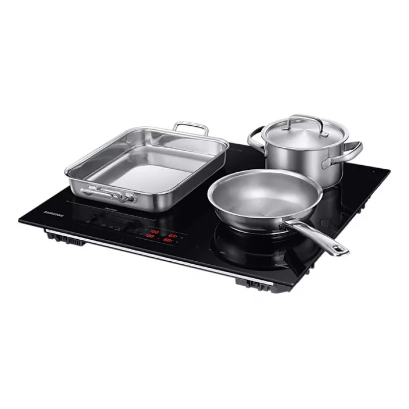 Iebūvējamā Samsung NZ8500BM melnās zonas indukcijas plīts virsma, 4 zonas, skārienvadība, priekšējā vadība, 590×520×48 mm