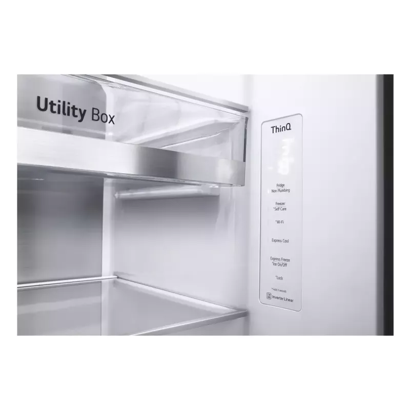 LG InstaView ™ ThinQ™ GSXV91MCAE Amerikāņu tipa ledusskapis ar saldētavu 635 L