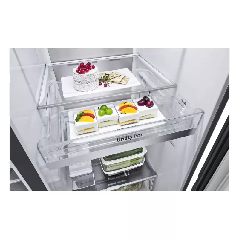 LG InstaView ™ ThinQ™ GSXV91MCAE Amerikāņu tipa ledusskapis ar saldētavu 635 L