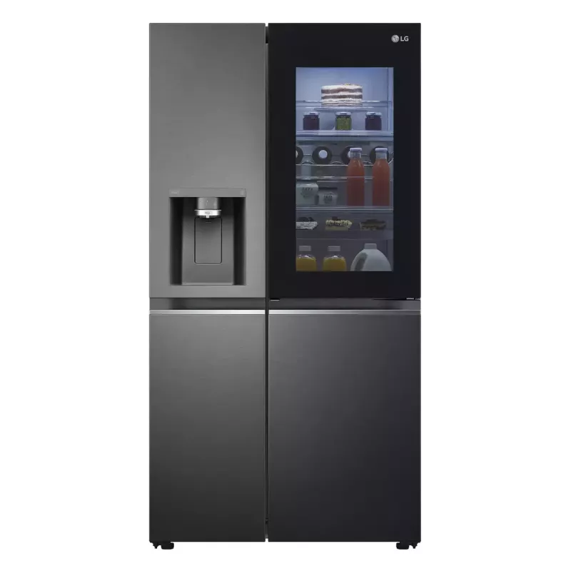 LG InstaView ™ ThinQ™ GSXV91MCAE Amerikāņu tipa ledusskapis ar saldētavu 635 L