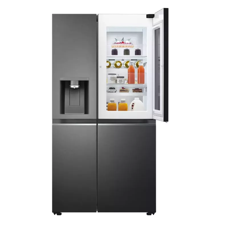 LG InstaView ™ ThinQ™ GSXV91MCAE Amerikāņu tipa ledusskapis ar saldētavu 635 L