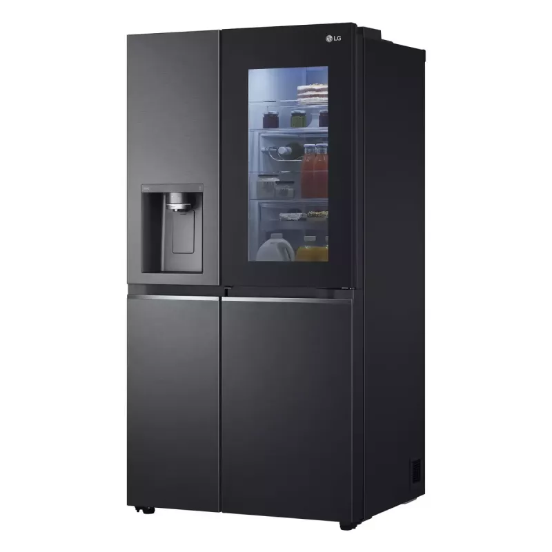 LG InstaView ™ ThinQ™ GSXV91MCAE Amerikāņu tipa ledusskapis ar saldētavu 635 L