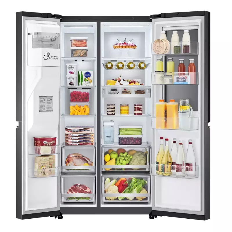 LG InstaView ™ ThinQ™ GSXV91MCAE Amerikāņu tipa ledusskapis ar saldētavu 635 L