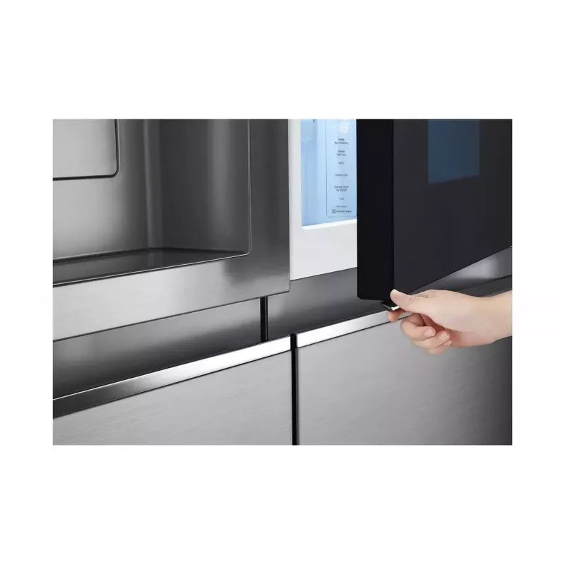 LG InstaView GSXV91PZAE ledusskapis ar blakus durvīm Brīvstāvošs 635 L Melns, Nerūsējošais tērauds