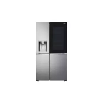 LG InstaView GSXV91PZAE ledusskapis ar blakus durvīm Brīvstāvošs 635 L Melns, Nerūsējošais tērauds