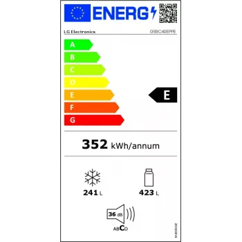LG GSBC40EPPE blakus-liktas ledusskapis Brīvi stāvošs 664 L E Melns