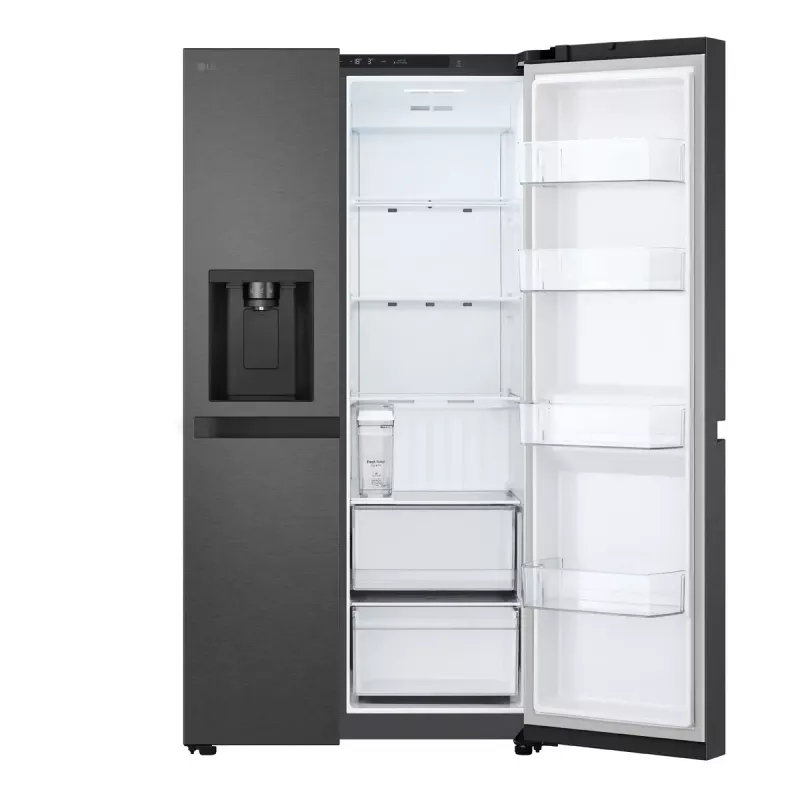 LG GSLC41EPPE sānu-pret-sānu ledusskapis Brīvstāvoša 641 l Melna