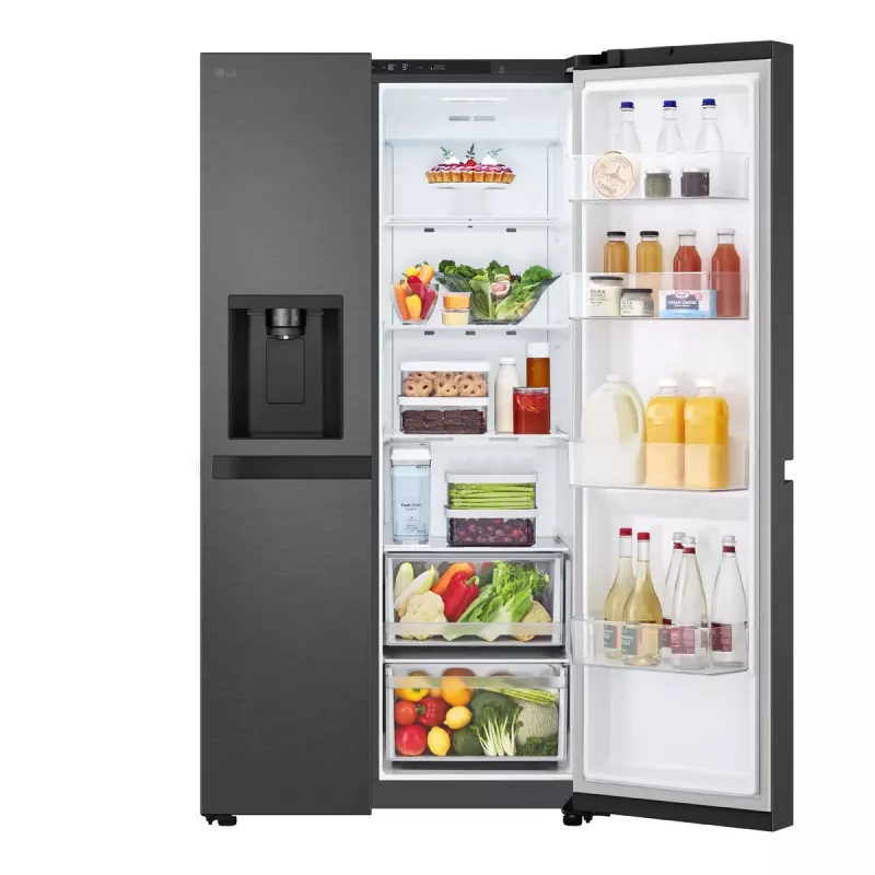 LG GSLC41EPPE sānu-pret-sānu ledusskapis Brīvstāvoša 641 l Melna