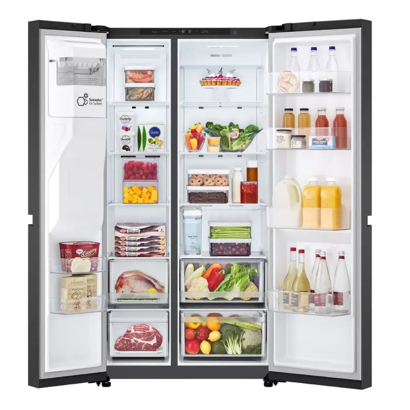 LG GSLC41EPPE sānu-pret-sānu ledusskapis Brīvstāvoša 641 l Melna