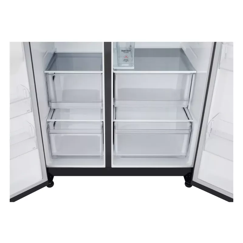LG GSLC41EPPE sānu-pret-sānu ledusskapis Brīvstāvoša 641 l Melna
