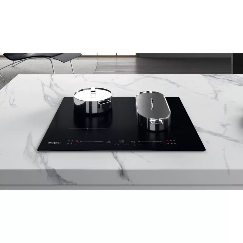 Whirlpool WB S2560 NE melna iebūvējama 59 cm zonu indukcijas plīts virsma 4 zonām