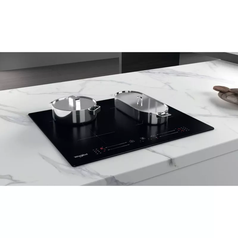 Whirlpool WB S2560 NE melna iebūvējama 59 cm zonu indukcijas plīts virsma 4 zonām