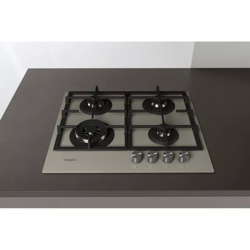 Whirlpool AKTL 629/S Sudraba Iebūvējamā gāzes plīts virsma 4 degļu zona(s)