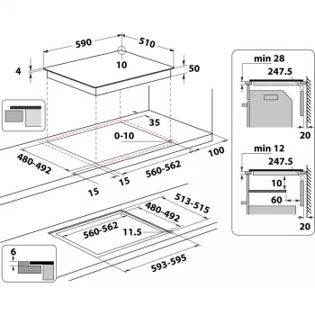 Whirlpool WL B4560 NE/W balta Built-in 59 cm Zone induction hob 4 zone(s)