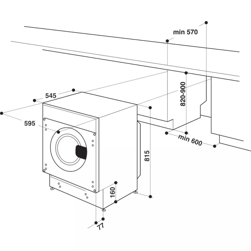 Whirlpool BI WMWG 71483E EU N veļas mašīna ar priekšējo ielādi 7 kg 1351 apgr./min. Balta