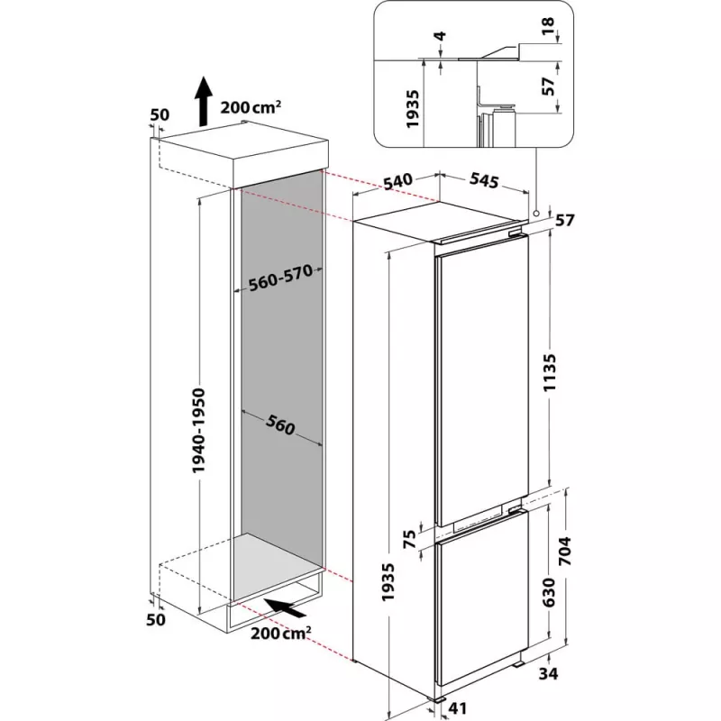 Whirlpool WHC20 T352 Iebūvējamais 280 L