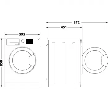 Whirlpool WRSB 7259 D EU veļas mazgājamā mašīna ar priekšējo ielādi 7 kg 1151 RPM melna, balta