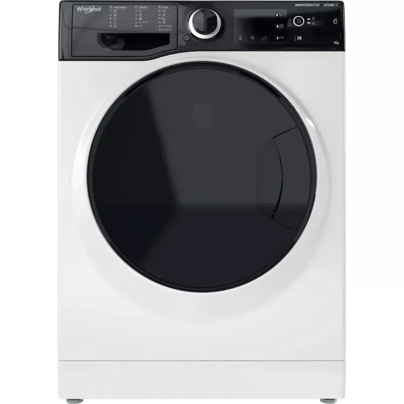 Whirlpool WRSB 7259 D EU veļas mazgājamā mašīna ar priekšējo ielādi 7 kg 1151 RPM melna, balta