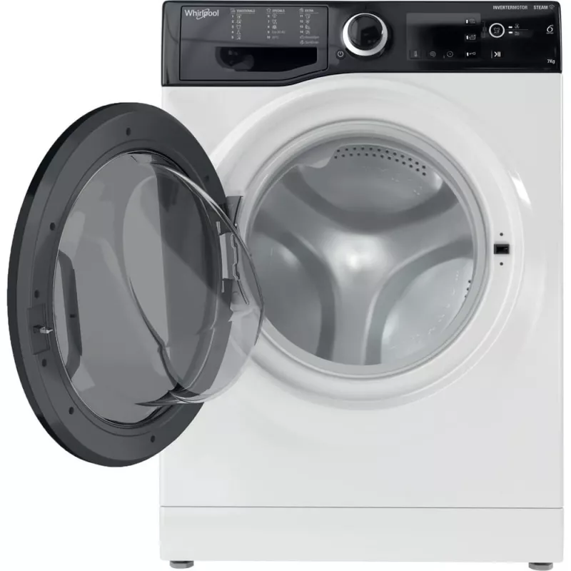 Whirlpool WRSB 7259 D EU veļas mazgājamā mašīna ar priekšējo ielādi 7 kg 1151 RPM melna, balta