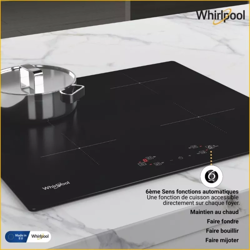 Whirlpool WS Q2160 NE melna iebūvējama 59 cm indukcijas plīts virsma ar 4 zonām